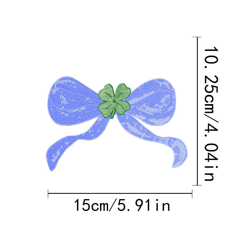 Bow Iron On Sequin Patches
