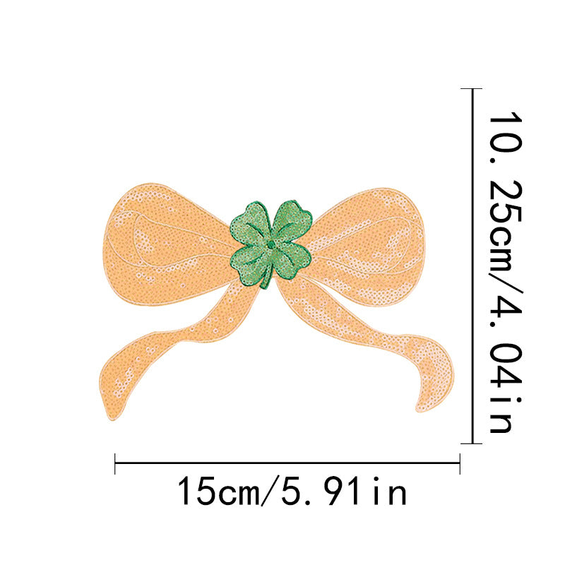 Bow Iron On Sequin Patches