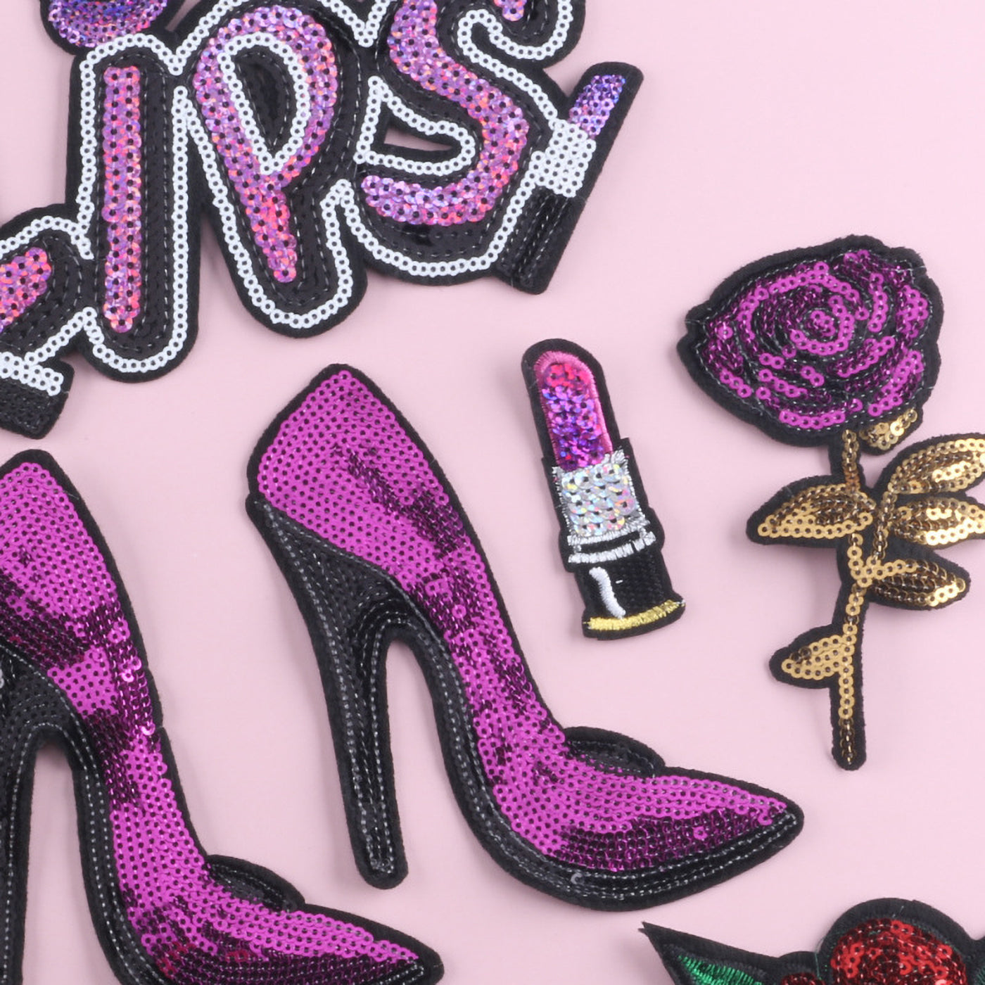 Girly Iron On Sparkle Sequin Patch