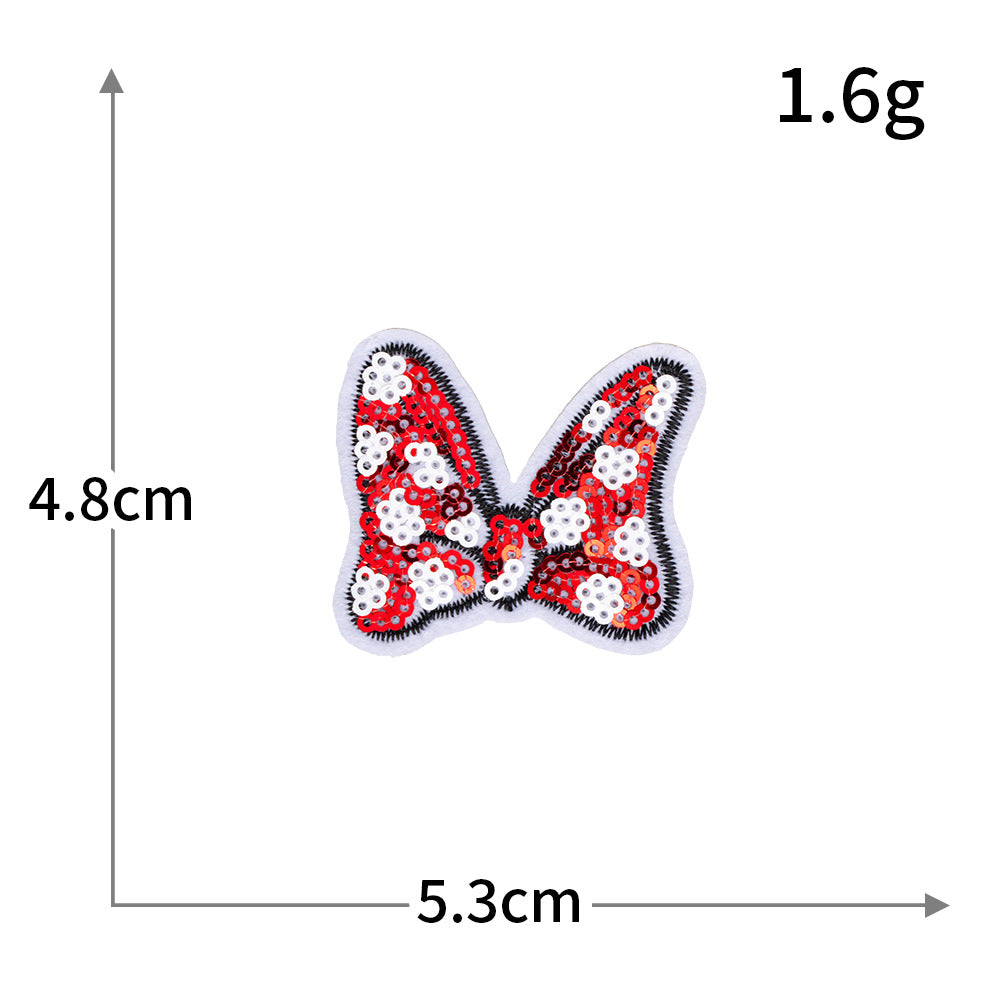 Minnie Mouse Bow Sequin Patch