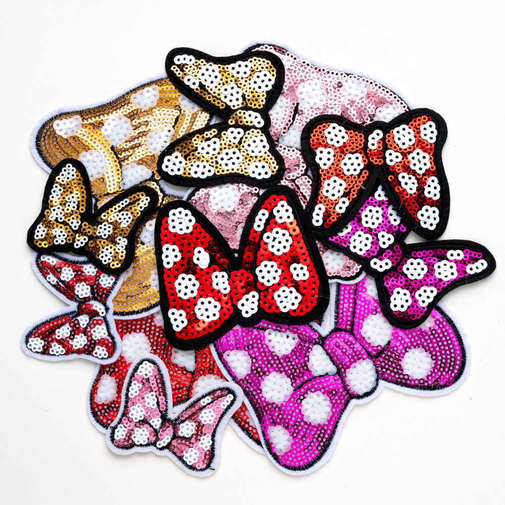 Minnie Mouse Bow Sequin Patch