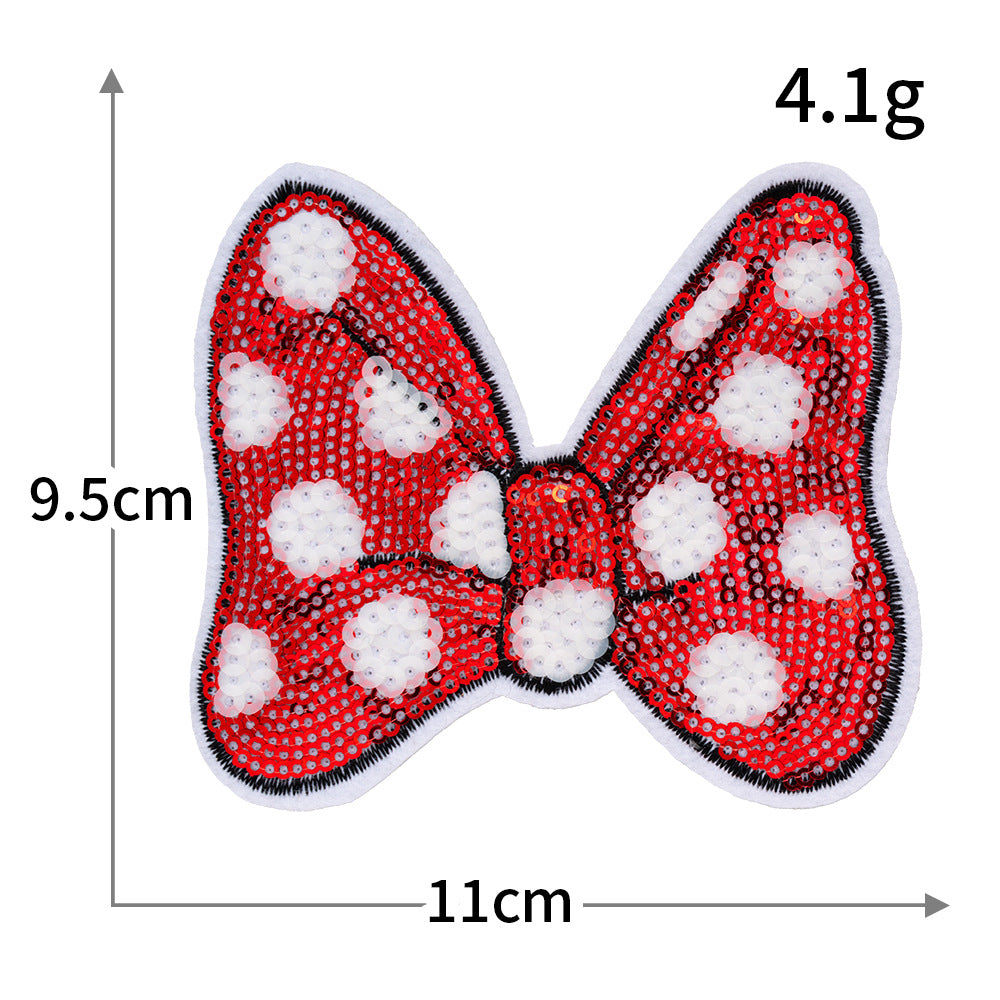 Minnie Mouse Bow Sequin Patch