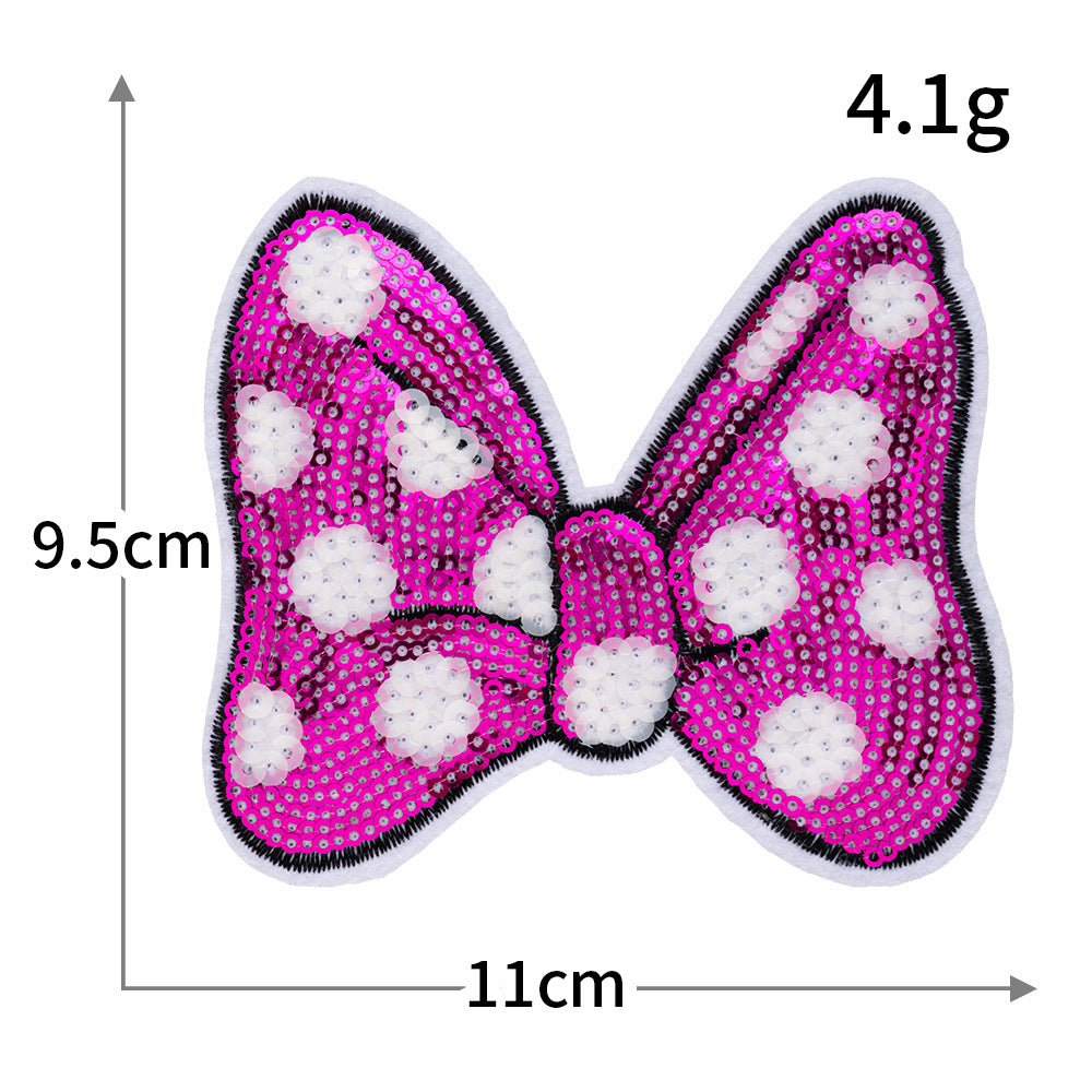 Minnie Mouse Bow Sequin Patch