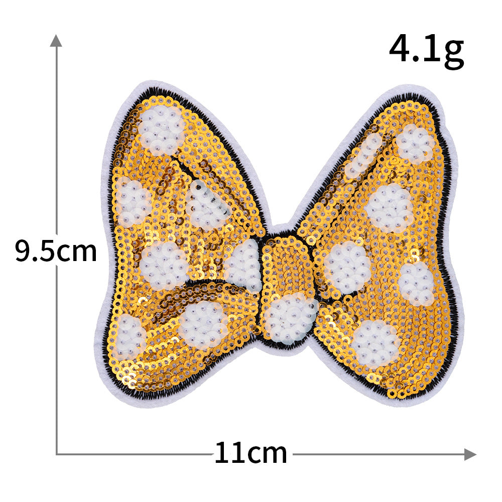 Minnie Mouse Bow Sequin Patch