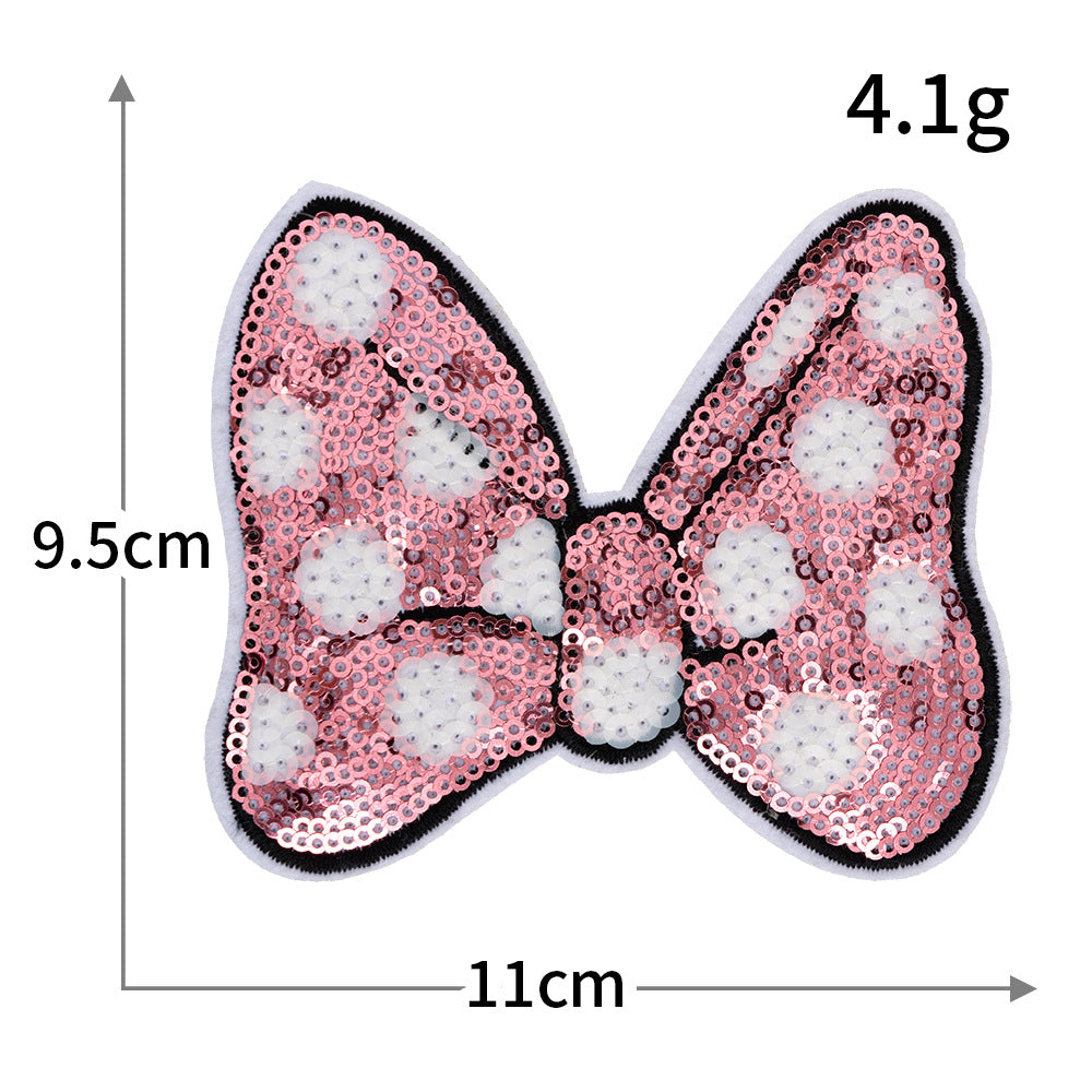 Minnie Mouse Bow Sequin Patch