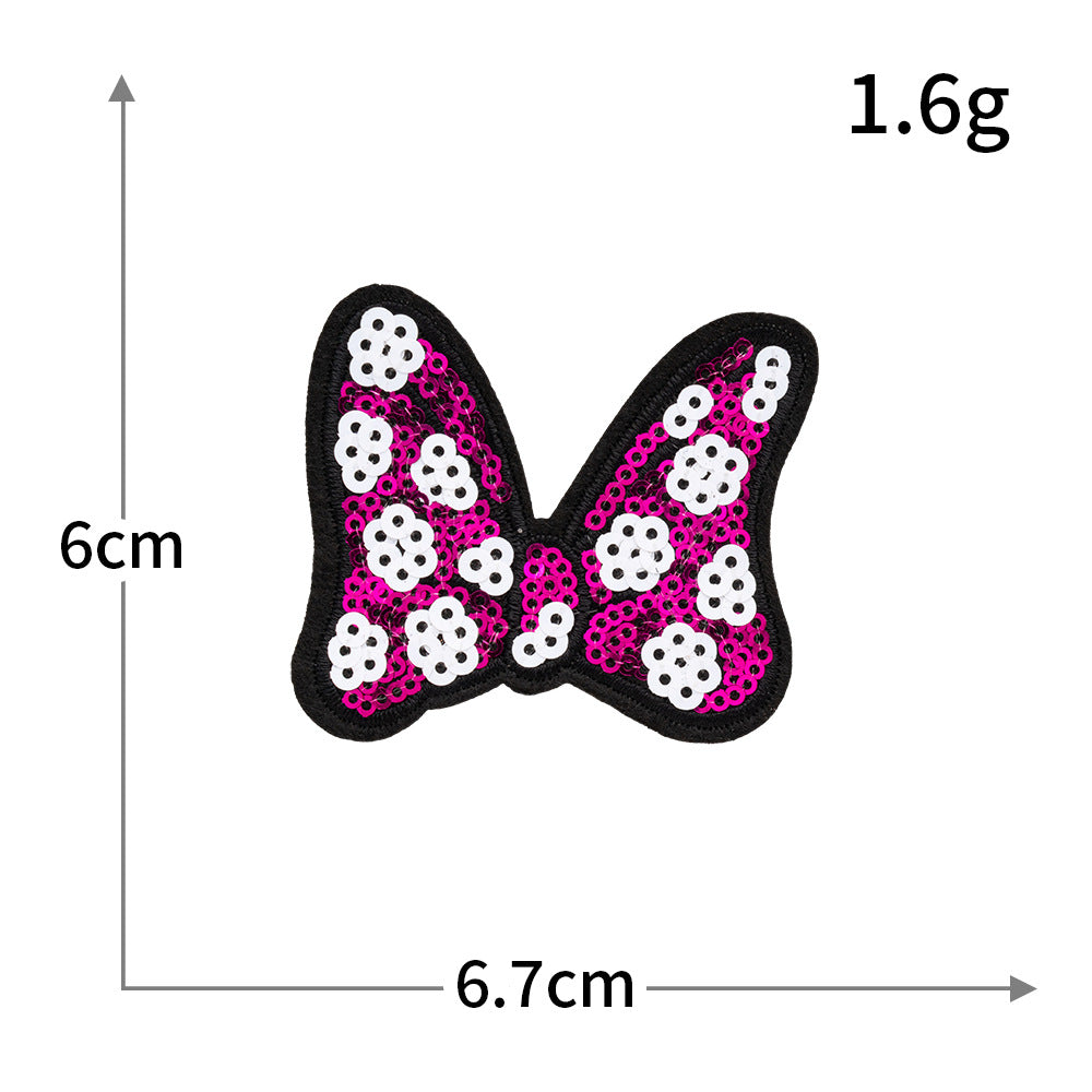 Minnie Mouse Bow Sequin Patch