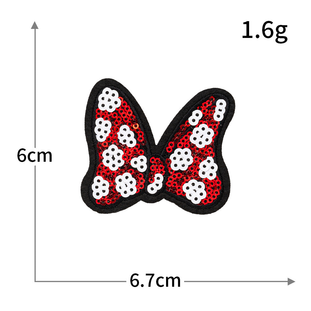 Minnie Mouse Bow Sequin Patch