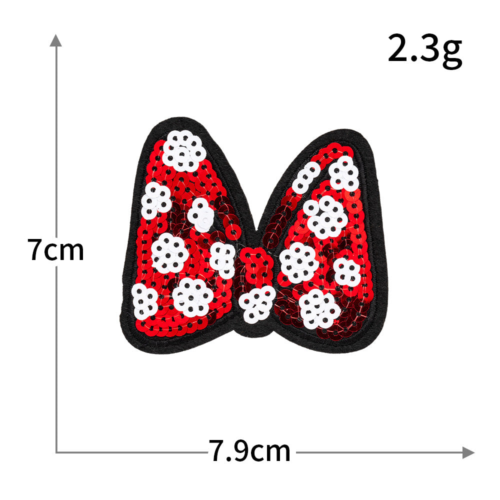 Minnie Mouse Bow Sequin Patch