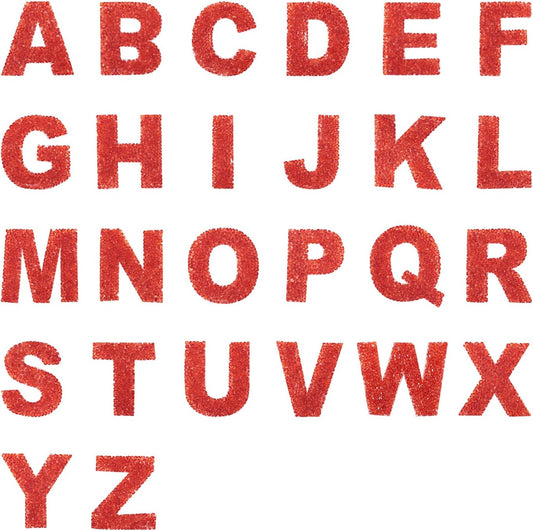 Rhinestone Iron On Glitter Resin Letter Patches