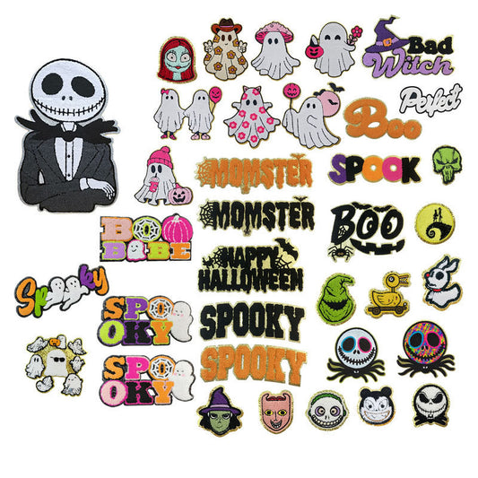 Spooky Halloween Chenille Iron On Patch