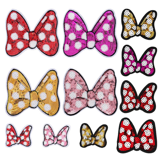 Minnie Mouse Bow Sequin Patch