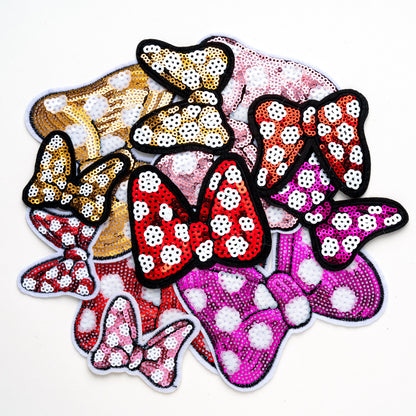 Minnie Mouse Bow Sequin Patch