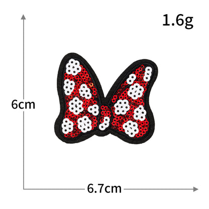 Minnie Mouse Bow Sequin Patch