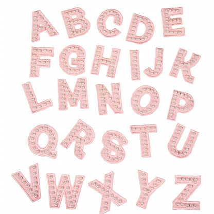 Embroidered Canvas Sticker Letter Patch with Ivory Pearl