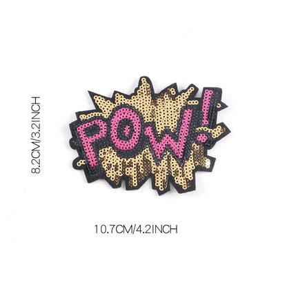 Girly Iron On Sparkle Sequin Patch